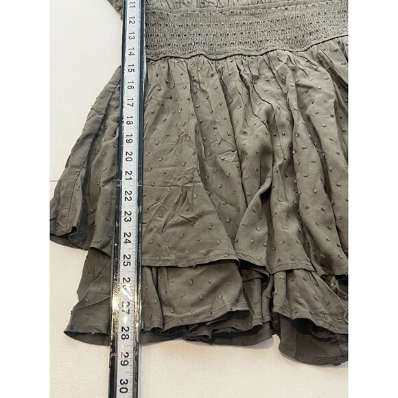 Urban Outfitters Shorts Womens Medium Romper Boho Cottage Green Ruffles Casual - Picture 11 of 16